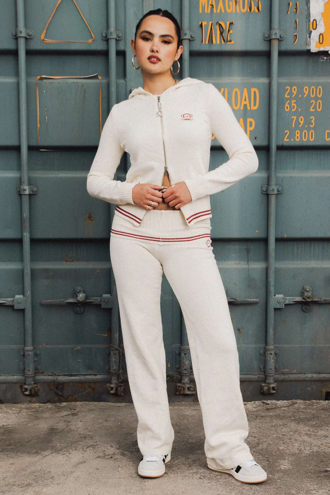 Daisy Street x Paul Frank Fold Over Flared Knit Trousers - Image 3