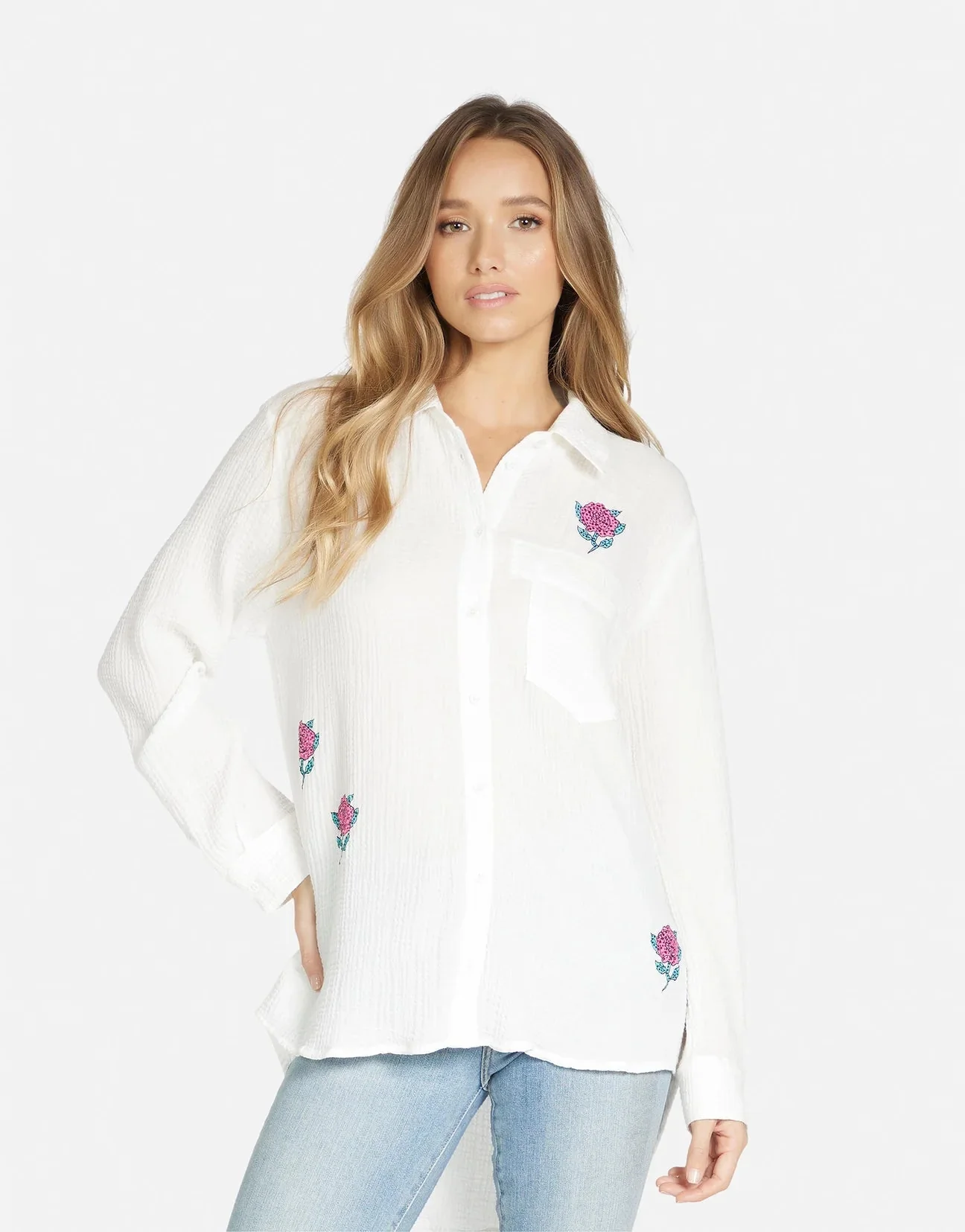 Lauren Moshi Dara Crystal Roses Shirt - Image 3