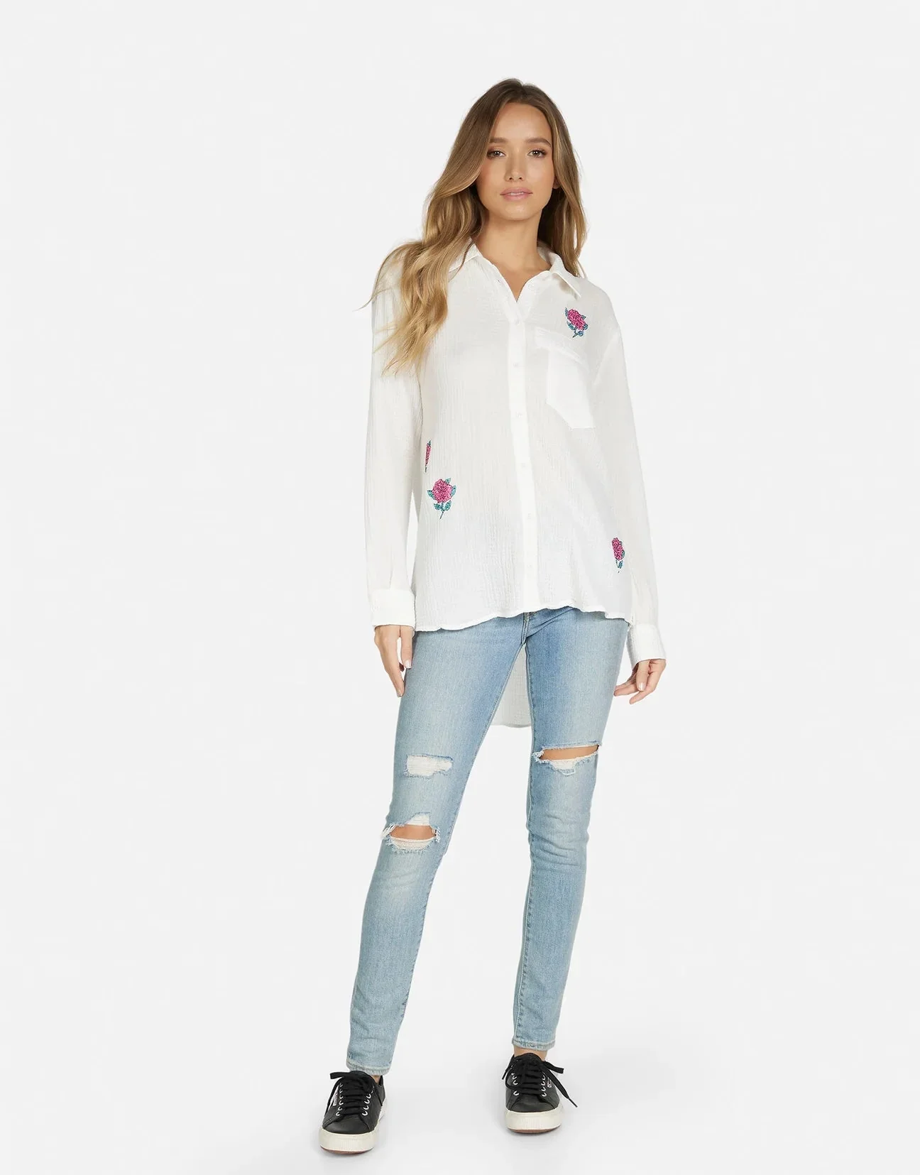 Lauren Moshi Dara Crystal Roses Shirt - Image 4
