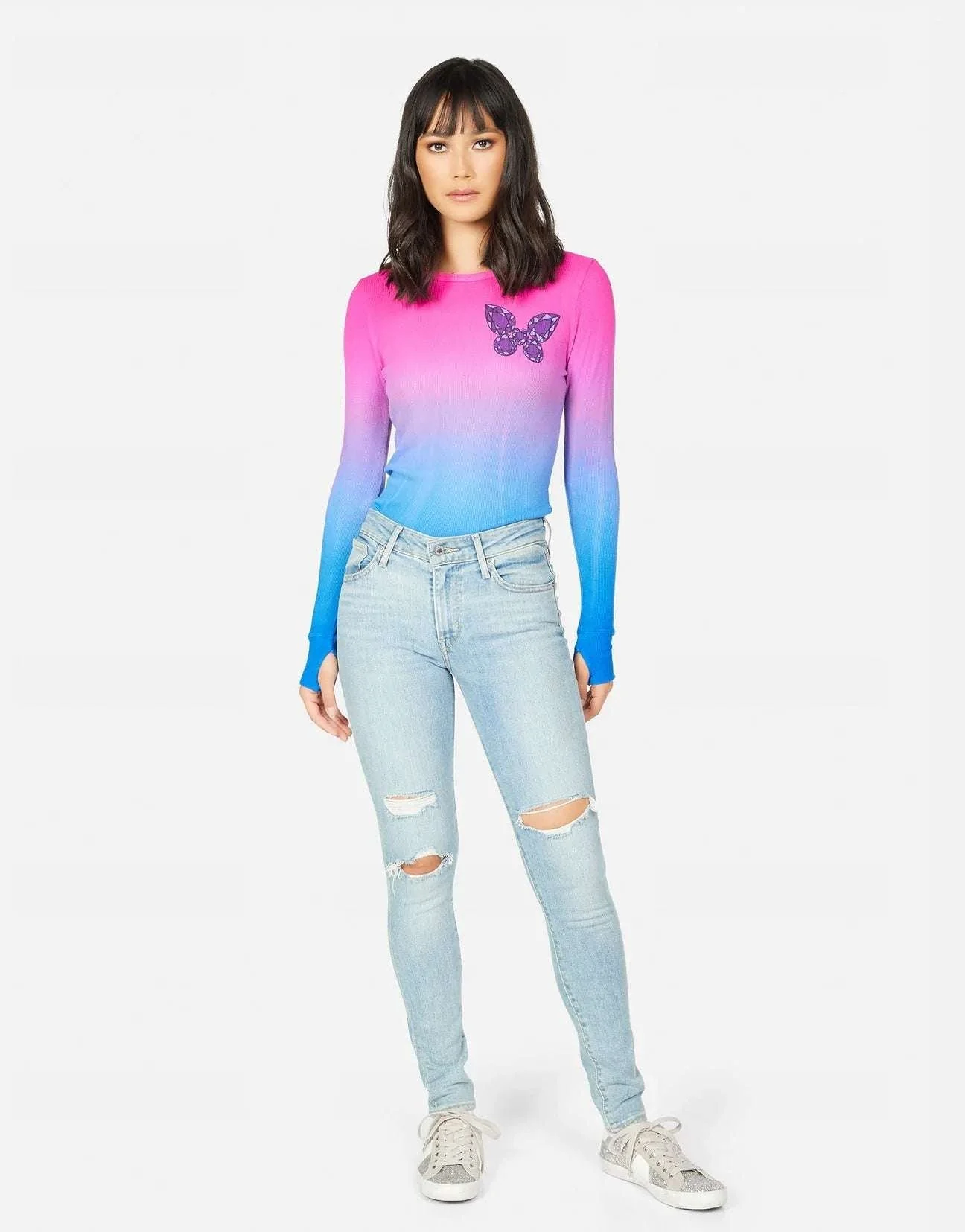 Lauren Moshi McKinley Diamond Butterfly Thermal Top - Image 3