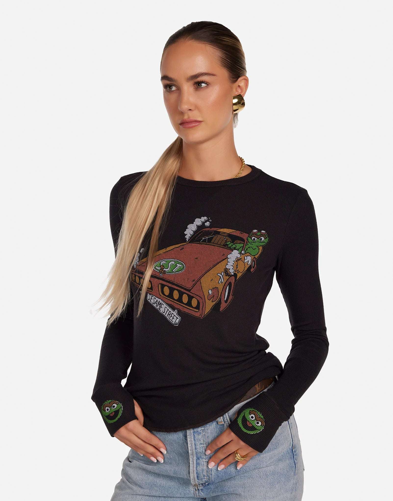 Lauren Moshi McKinley Oscar The Grouch Racing Long Sleeved Tee - Image 3