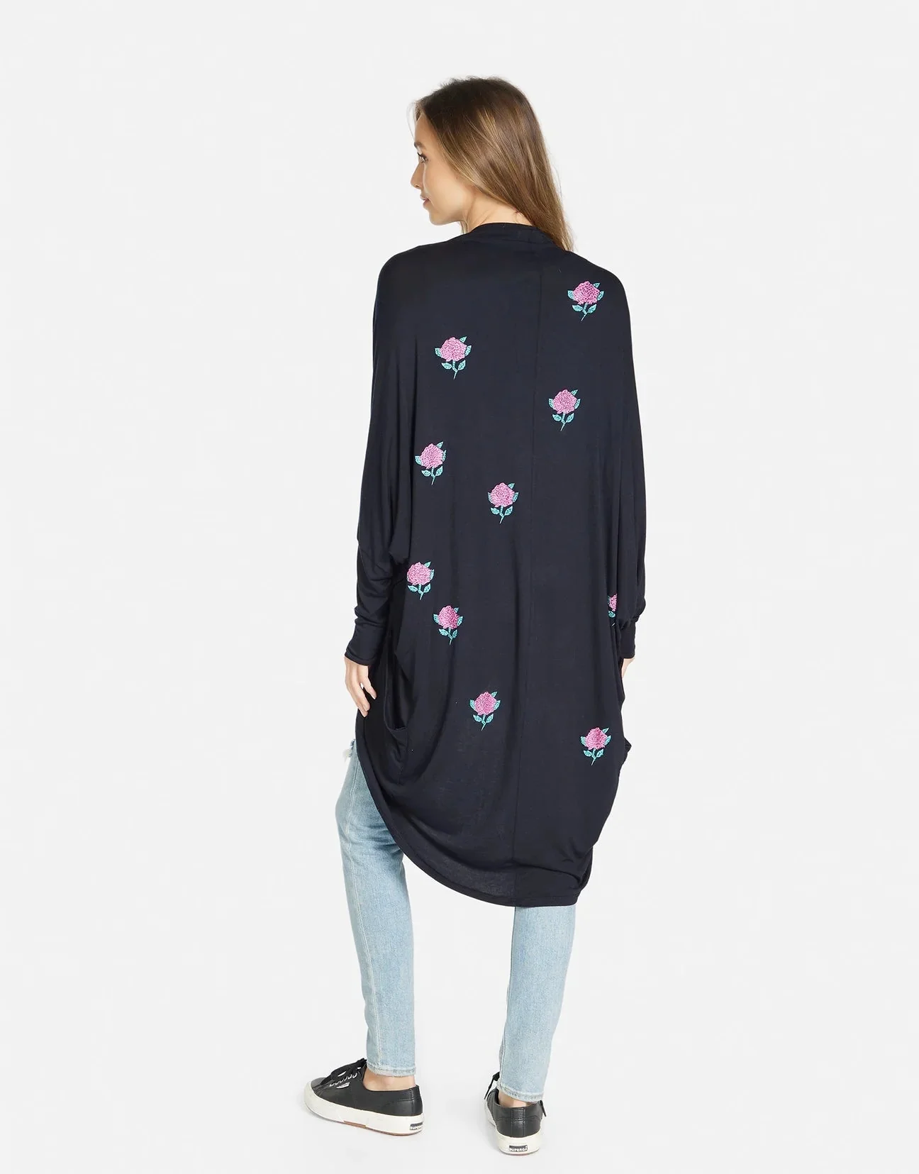 Lauren Moshi Ramona Crystal Roses Wrap Cardigan - Image 2