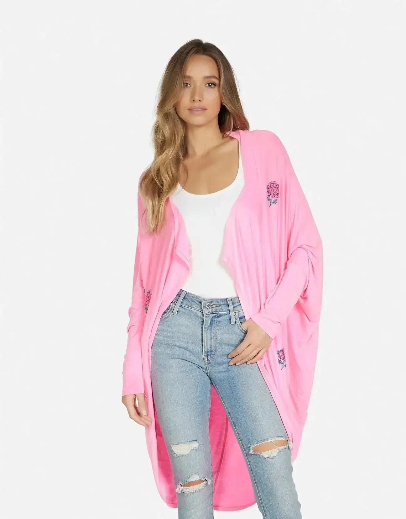 Lauren Moshi Ramona Crystal Roses Wrap Cardigan - Image 3