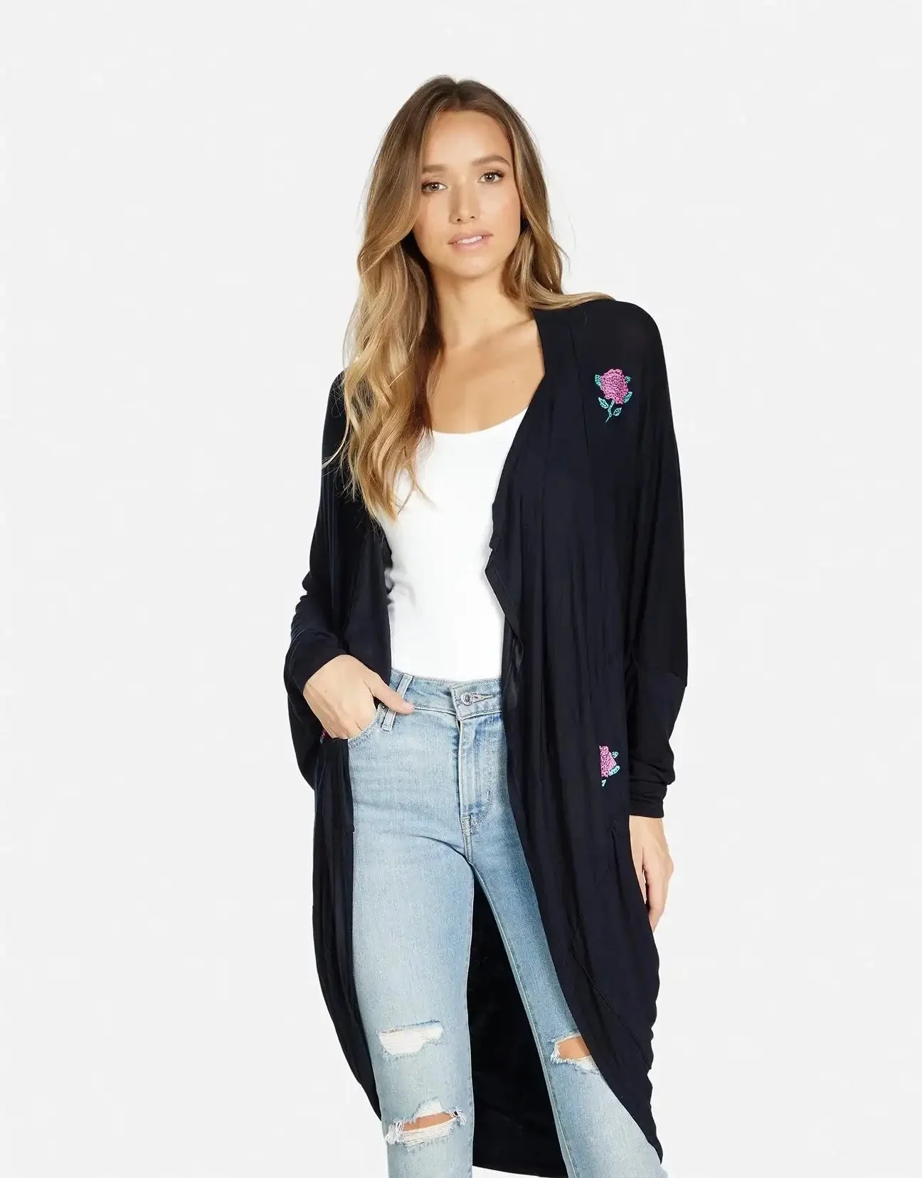 Lauren Moshi Ramona Crystal Roses Wrap Cardigan - Image 6