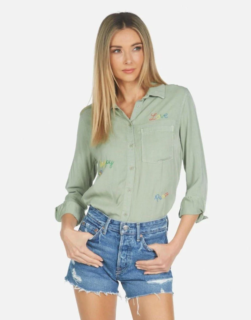 Lauren Moshi Sloane Sloane Hippie Girl Denim Shirt - Image 5