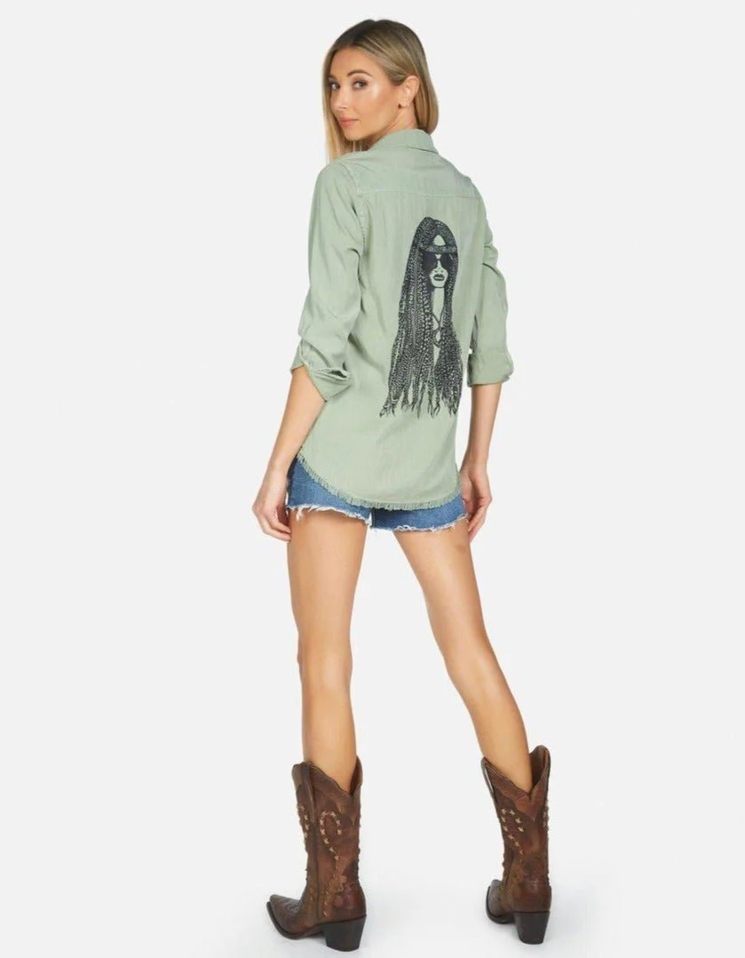 Lauren Moshi Sloane Sloane Hippie Girl Denim Shirt - Image 6