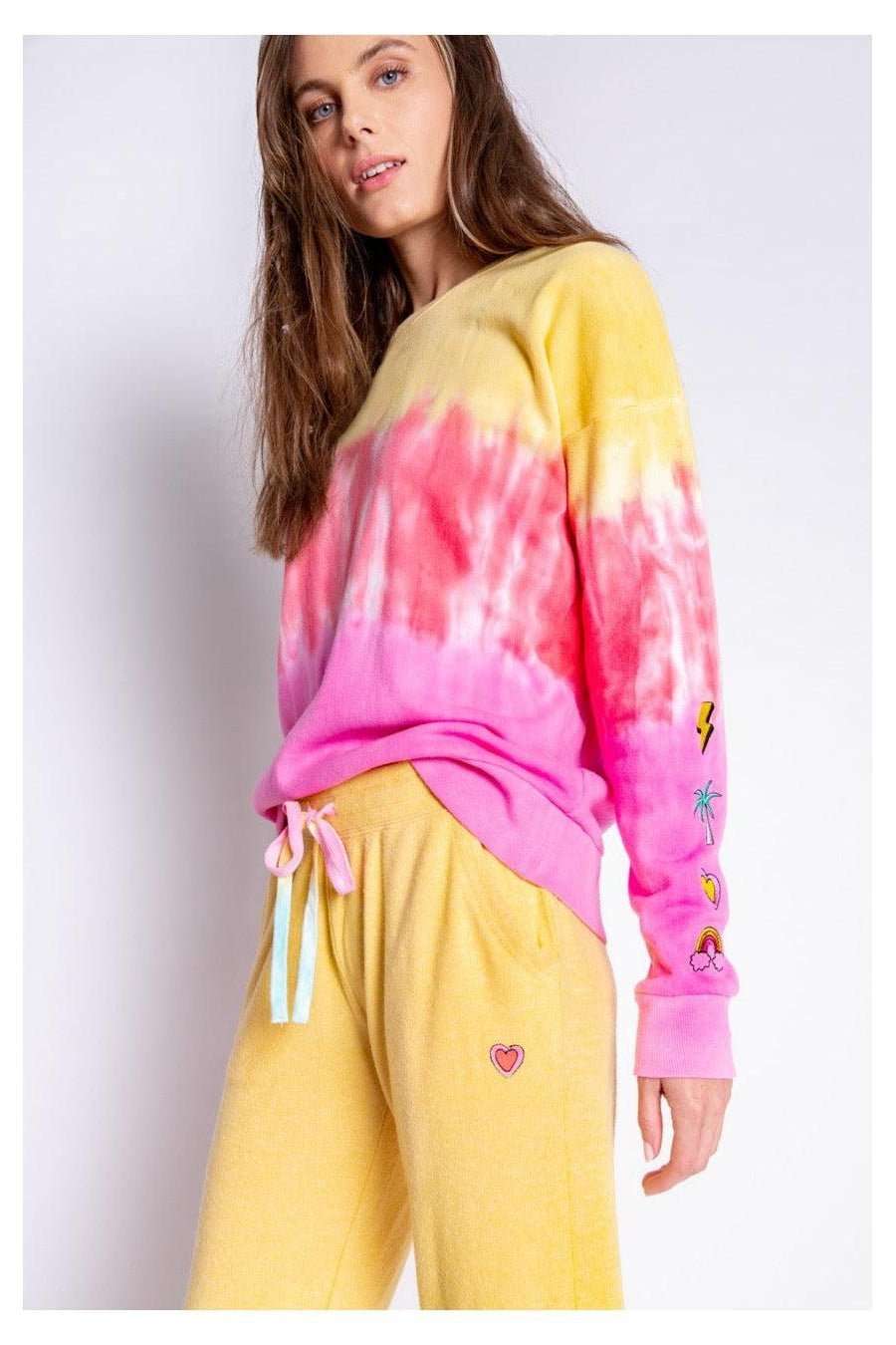 PJ Salvage One Love Ombre Tie Dye Crew Neck Long Sleeve Sweater - Image 7